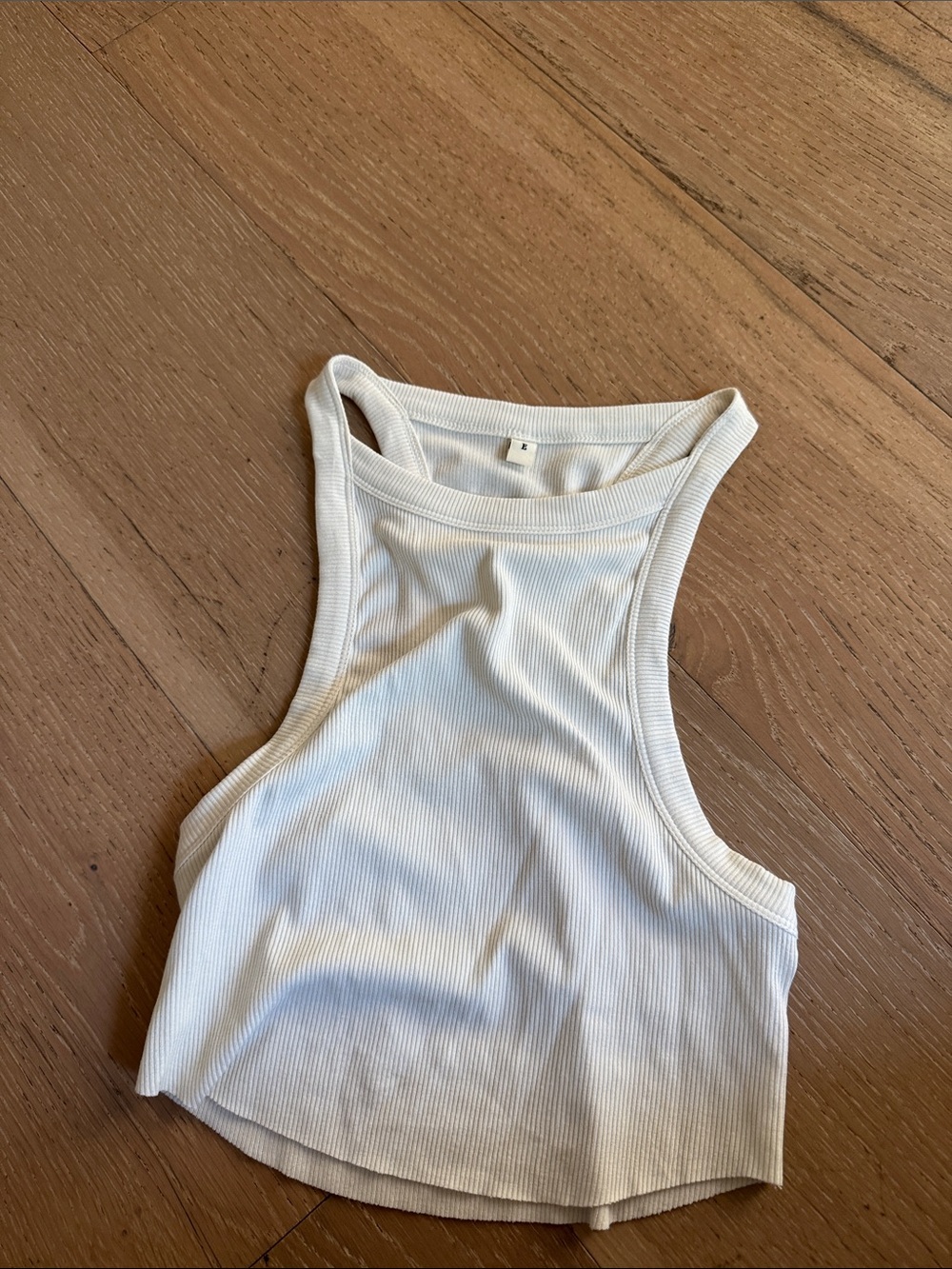 Elwood RACER BACK TANK white Ribbed Racerback Crop Tank Top